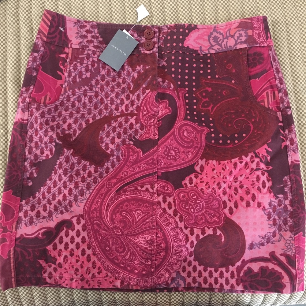2/$20 Ann Taylor Classy Red and Pink Skirt 8
